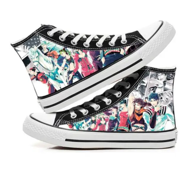 JoJo's Bizarre Adventure  cos shoes canvas shoes anime cartoon students high help cosp casual comfortable men and women college 1