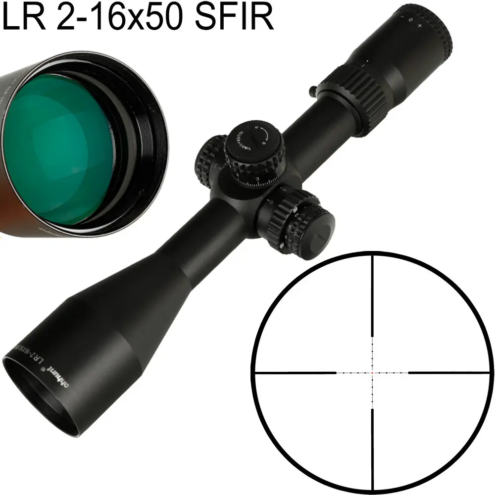 LR 2-16x50 SFIR охотничий прицел Mil Dot стекло травление сетка Красная подсветка Боковая регулировка параллакса турреты замок сброс Trail прицел