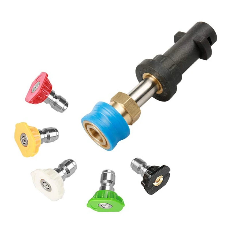 

Pressure Washer Adapter with 1/4 Inch Blue Holder Coupler Brass Female Quick Connector and 0.8 Inch Wand, 5 PCS Color Pressure W