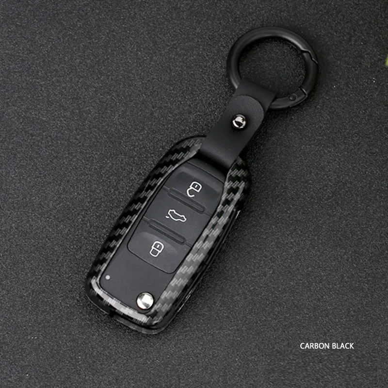 Чехол для ключей из углеродного волокна для Volkswagen VW Гольф Бора поло Passat для Skoda Octavia A5 Fabia на сиденье Ibiza Leon