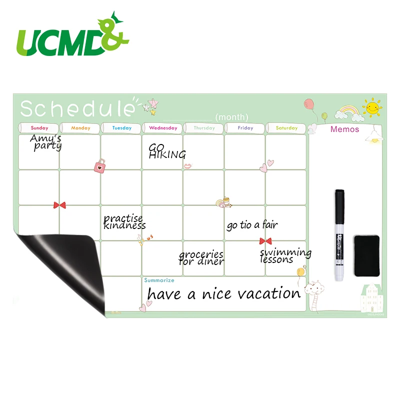 Креативная белая доска календарь для холодильника Магнитный График обучения ежемесячный планировщик стол офисный Органайзер