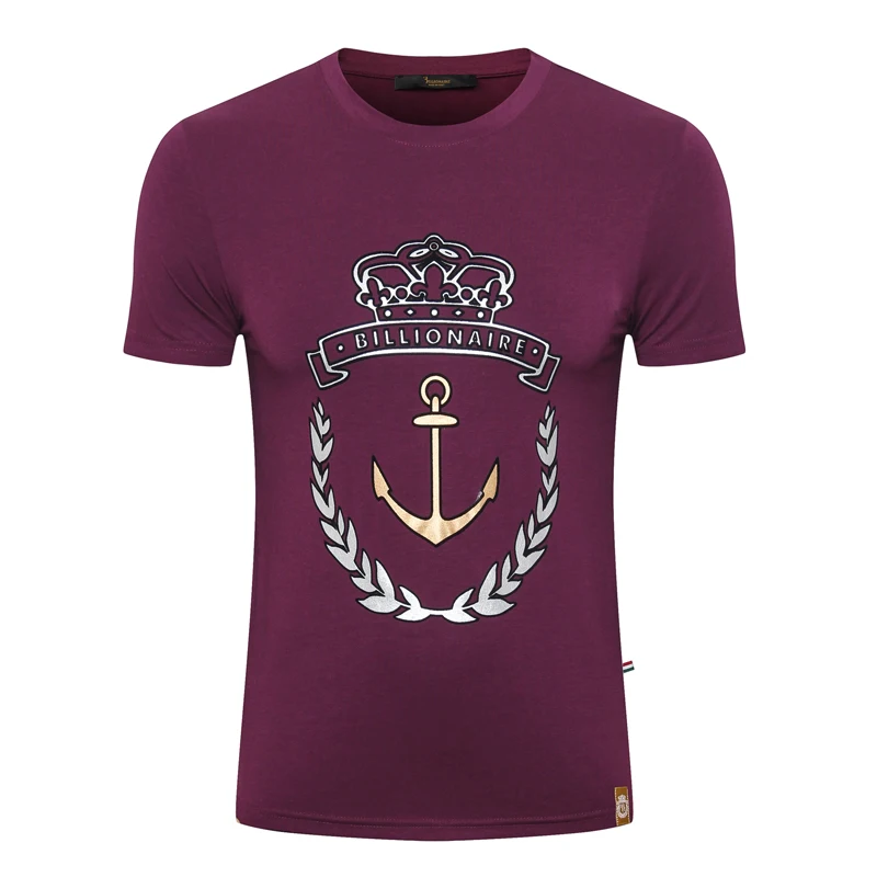 

BILLIONAIRE T shirt men Mercerized cotton 2019 summer England new fashion O-Neck Business Breathable free shipping