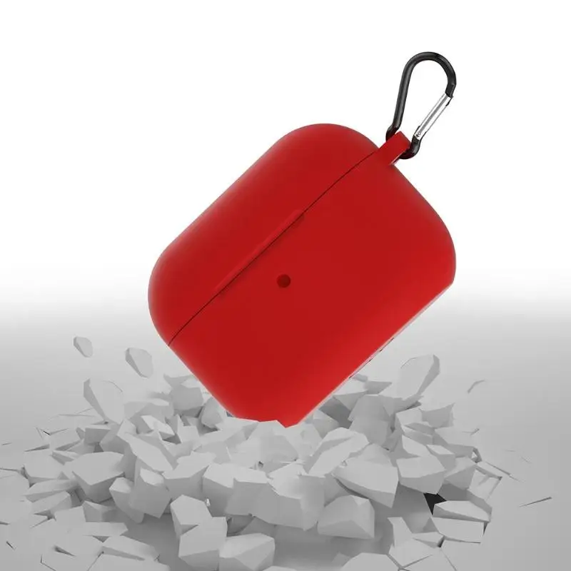 Силиконовый чехол для наушников Защитная крышка ж/карабин для Apple Airpods Pro