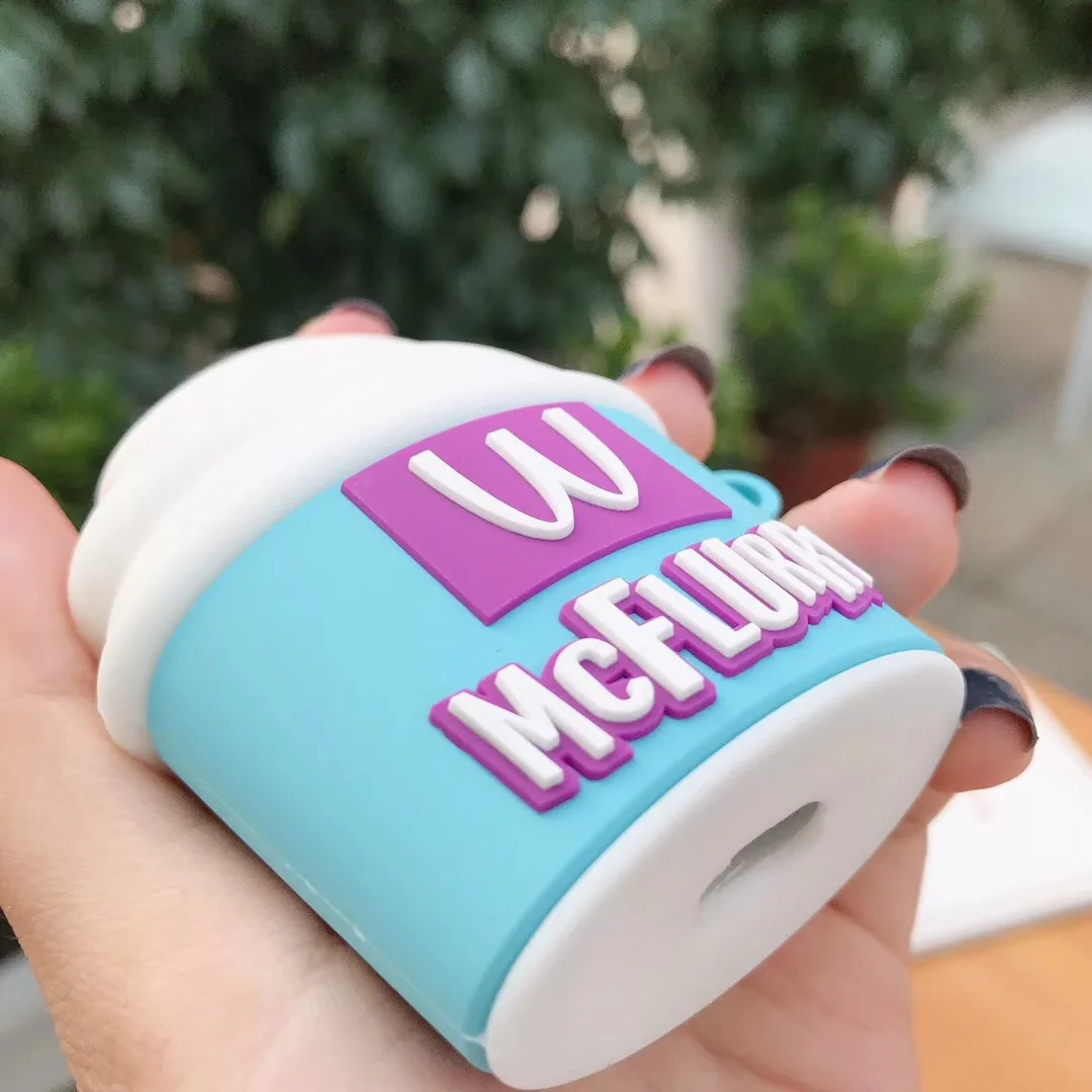 3D милый силиконовый чехол с изображением мороженого, пшеницы, вихрь, конфет, шоколада, для Airpods 1, 2, аксессуары для наушников Bluetooth, чехол