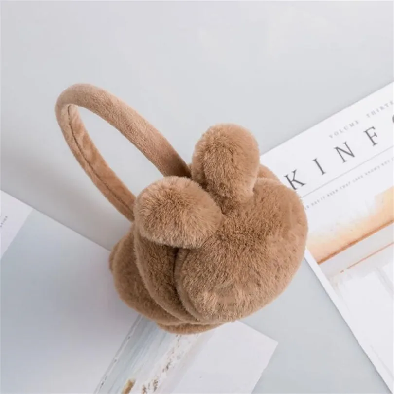 E015 Ear Khaki LJCUIYAO, зимние наушники, модные женские и девичьи меховые зимние ухо теплые наушники, наушники, повязка на голову, новые, унисекс, сохраняющие тепло, плюшевые - Цвет: E015 Ear Khaki