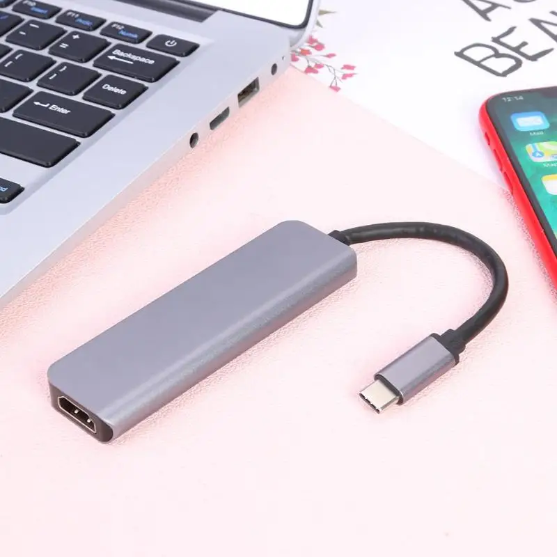 5 в 1 USB C концентратор к хабу 2 USB/HDMI 4 K/2 type-C адаптер для ноутбука док-станция type C Usb разветвитель