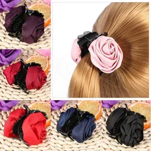  Fashion Rose Flowers Hair Claws Clips For Women Girls Pink Sweet Hair Crab Clamp Hairpins Hairgrips Hair Accessories For Gifts 
