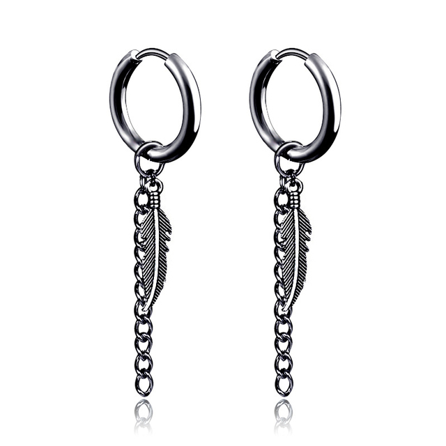 Styles 1 pair Punk Black Stainless/Titanium Steel Stud Earrings For Men and Women Gothic Street Pop Hip Hop Ear Jewelry