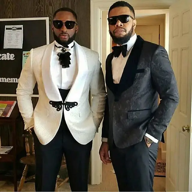 Terno 3 Pieces Men Suits For Wedding Made Classic White Blazer Business Prom Suits Groomsmen Groom Mens Tuxedo