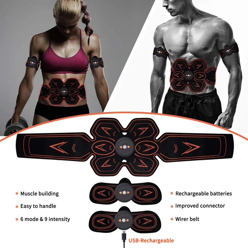 Умный EMS стимулятор мышц живота тренажер интенсивная тренировка потеря веса массажер для похудения фитнес-машина тренажер для мышц