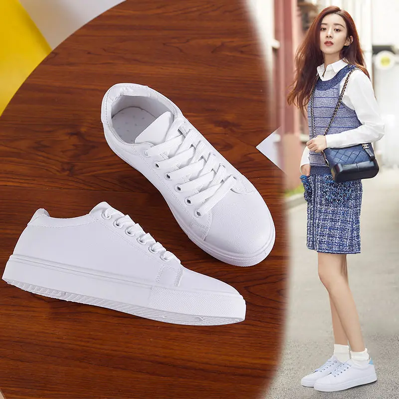 

2019 Spring And Autumn New Style Versatile CHIC Small White Shoes Student Shoes Korean-style White Shoes Flat WOMEN'S Shoes