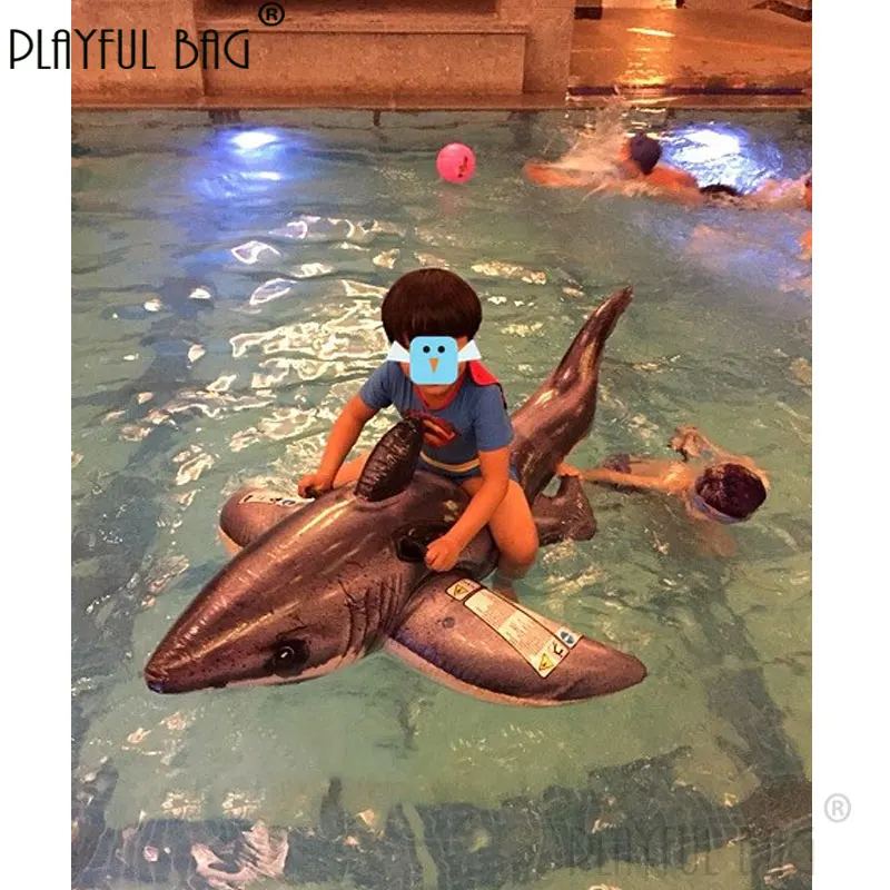 

Playful bag Simulated shark floating riding toys Inflatable shark toys for kids Swimming pool floating sharks Swimming rings E86