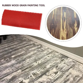 

Newest Household Wall Art Paint Rubber Wood Graining DIY Tool Set Red 2 in 1 Wood Graining Tool