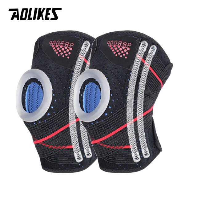 AOLIKES-rodilleras deportivas de neopreno para hombre y mujer, rodilleras  de compresión de 7mm, levantamiento de pesas, entrenamiento de Crossfit con  presión, 1 par