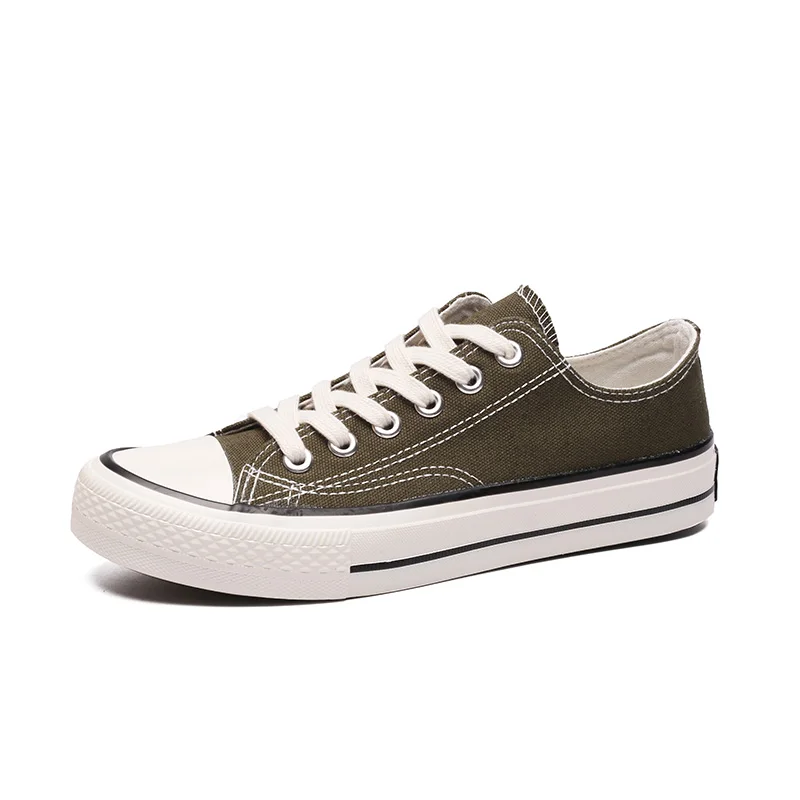 Olive green Высокое качество Классический Для мужчин парусиновые кроссовки; сезон весна обувь на низком ходу, на плоской резиновой подошве; повседневная обувь; zapatos de hombre; обувь Для мужчин - Цвет: Olive green