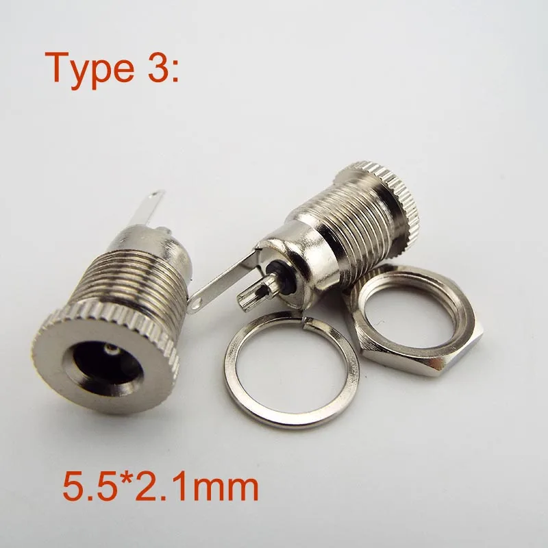 Description Picture 5 of item5.5 x 2.1mm DC Female Power Supply Jack charging port Socket 5.5 * 2.1 mm Electric Pcb Panel Mount Connector Threaded Metal plug
