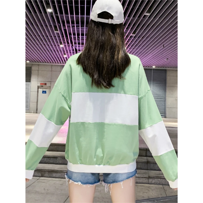 Merry Pretty Хлопковые женские толстовки Harajuku с рисунком кота из мультфильма зимние пуловеры с длинным рукавом и круглым вырезом из кусков