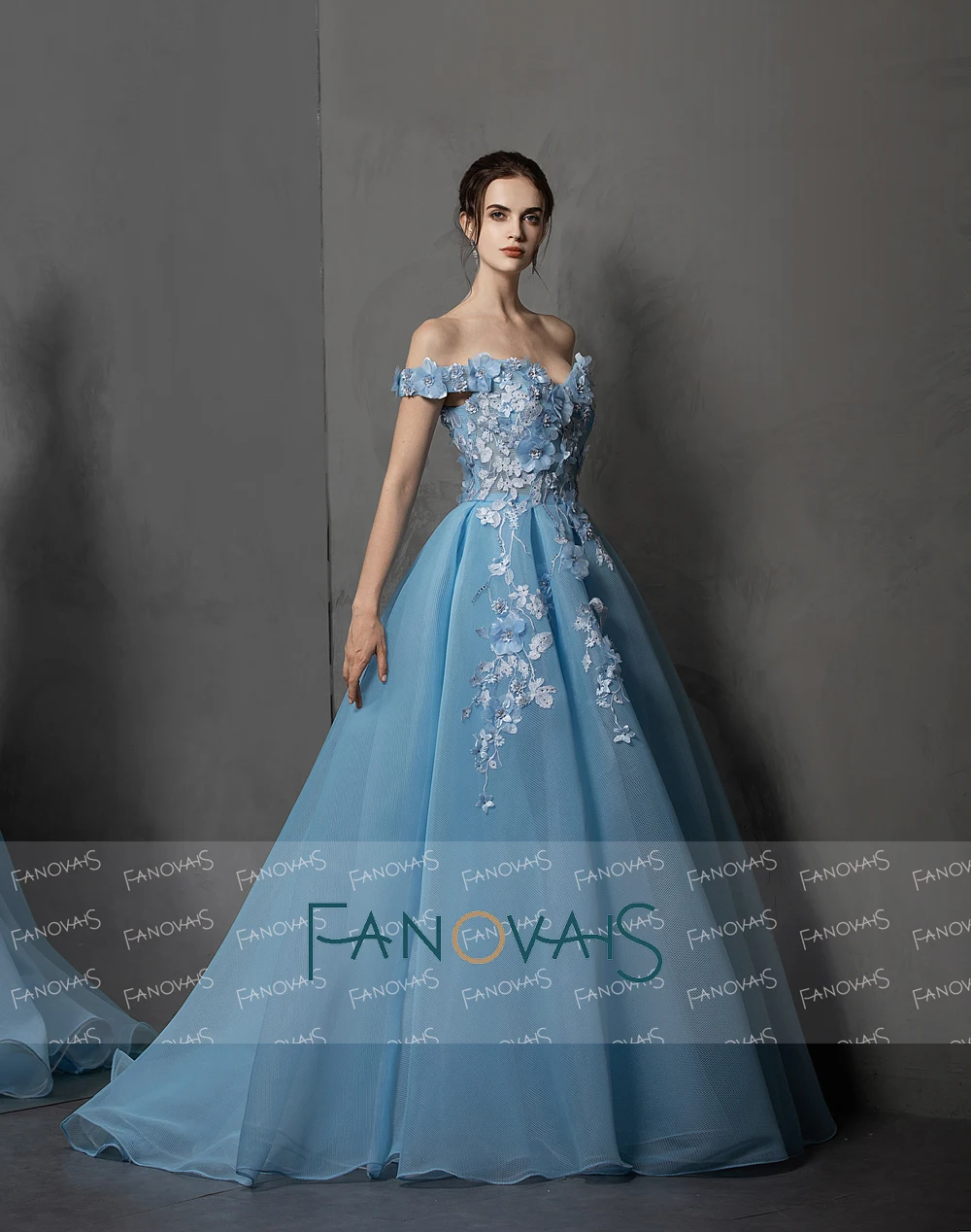 Molestia aleación crisis Blue Off Shoulder Evening Dresses Long With 3D Flowers Prom Dresses 2019  vestidos de fiesta largos elegantes de gala _ - AliExpress Mobile