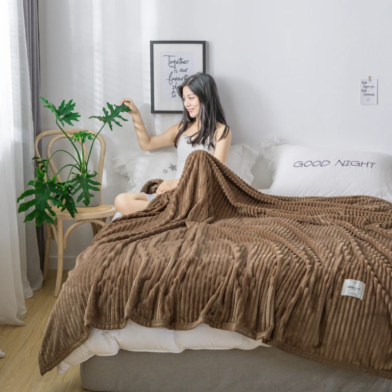 LREA коричневое одеяло для кроватей и дивана зимняя полярная ткань бросок украшение дома флис подтягивает комфортную кожу