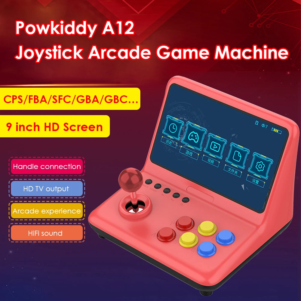 POWKIDDY A12 9 дюймов игровая консоль 2000 игр аркада джойстик видео геймпад 1024*600 CPU