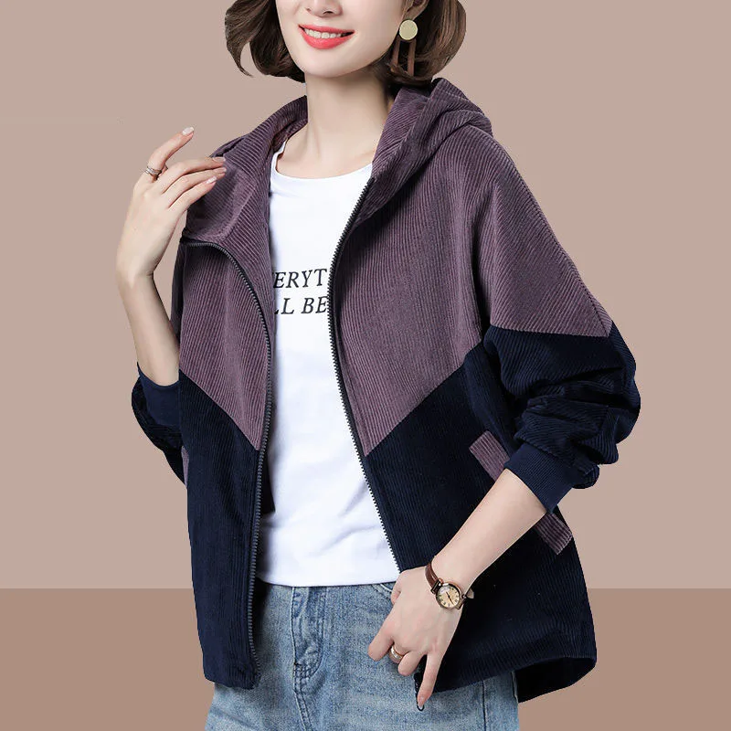 2021 Spring Autumn Coat Short Jacket Women Corduroy Loose New Ladies Jackets Large Size 4XL Outerwear Casual Outwear Tops