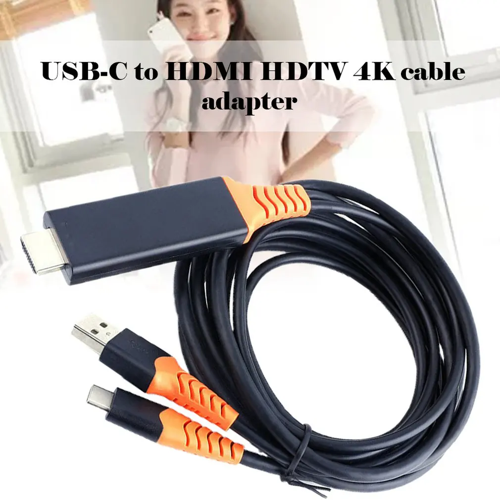 Для samsung Galaxy Note 8 9 S10+ Plus type-C USB-C к HDMI HDTV 4K Кабель-адаптер type C к HDMI кабель