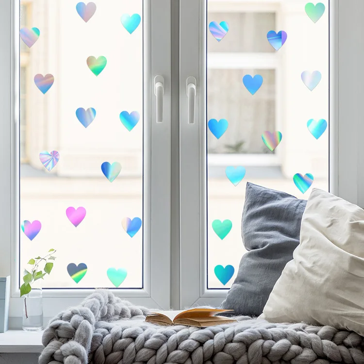 Bunte Kopfsteinpflaster-Wandaufkleber in Herzform für Kinderzimmer, Schlafzimmer, Heimdekoration, Glasfenster, Tapeten, DIY-Kombinationsaufkleber – Detail 8
