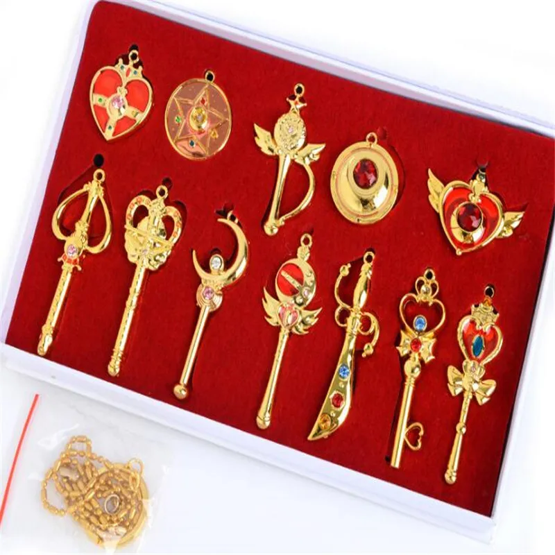 

Sailor Moon Crystal Cosplay Accessories set Action Figures Toys Wand Stick Collection Necklace Pendants Keychains A979