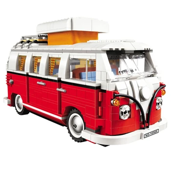 

Creator Retro Car Toy Technic Series Cooper T1 Camper Van Light Set Compatible Lepining Car Blocks Toys For Children