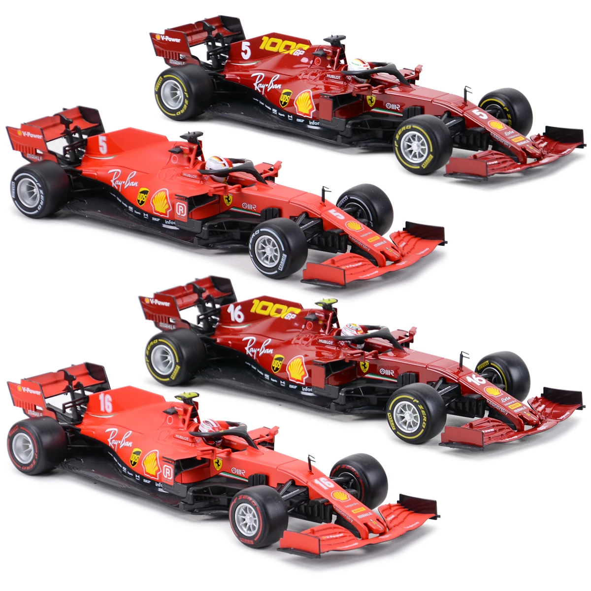 Модель гоночного автомобиля Bburago 1:18 2020 SF1000 #5 #16 F1 статическая имитация литая