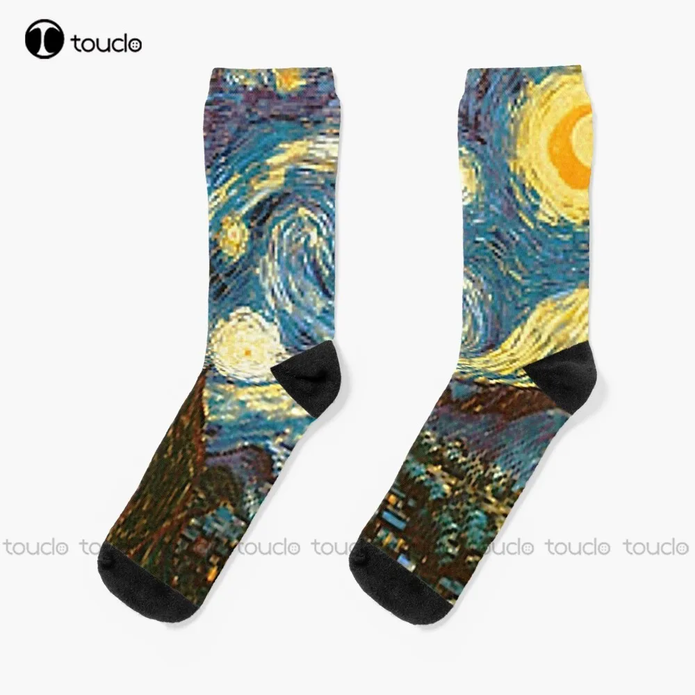 

Vincent Van Gogh'S Starry Night - An Icon Of Modern Art Socks Dance Socks Personalized Custom Unisex Adult Teen Youth Socks