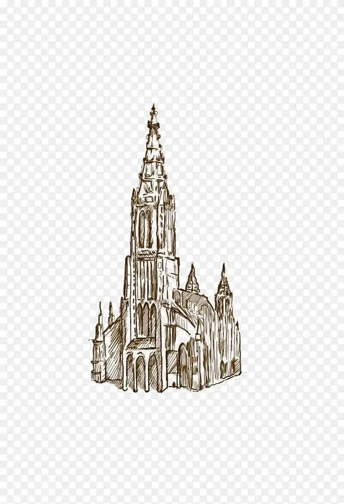哥特式建筑下载-手绘哥特式建筑