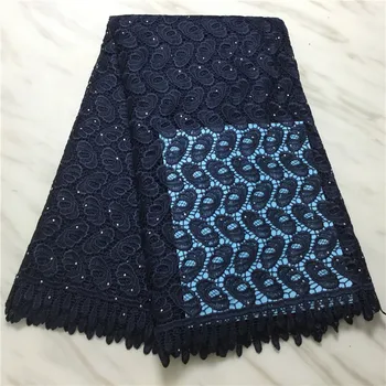 

New Latest African Lace Fabrics 5Yard Snow blue Guipure Lace Fabric 2020 High Qquality African Cord Lace Fabric For Wedding