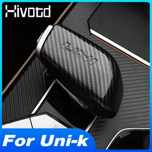 Hivotd Carbon Fiber Gear Shift Head Knob Cover Trim Car Accessories Interior Decoration Parts For Changan Uni-k Unik 2024