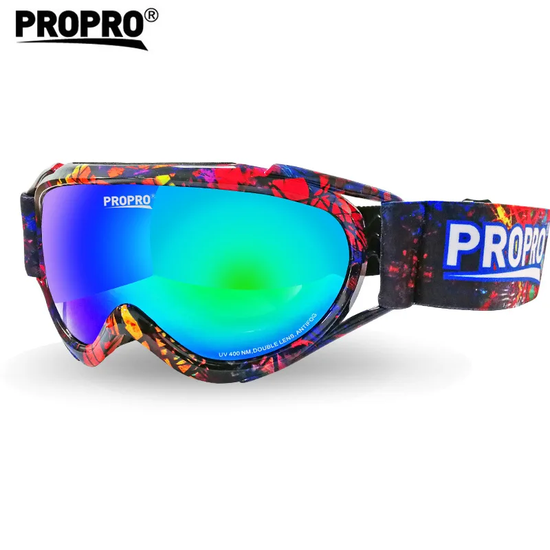 PROPRO сноуборд лыжные очки двухслойные Анти-туман Теплый Красочный Снег Катание на лыжах Велоспорт Пешие прогулки очки UV400 От 3 до 15 лет ребенка