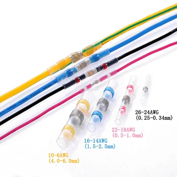 

100pcs/box High-quality Wire Soldered Terminals Wire Splice Connector Heat Shrink Butt Cable connector terminal waterproof