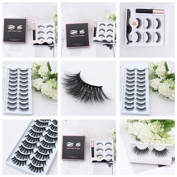 

LIYATTON Magnetic Liquid Eyeliner Eye lashes Kit Magnet 3D Eyelashes Natural Curler Reusable False Eyelash