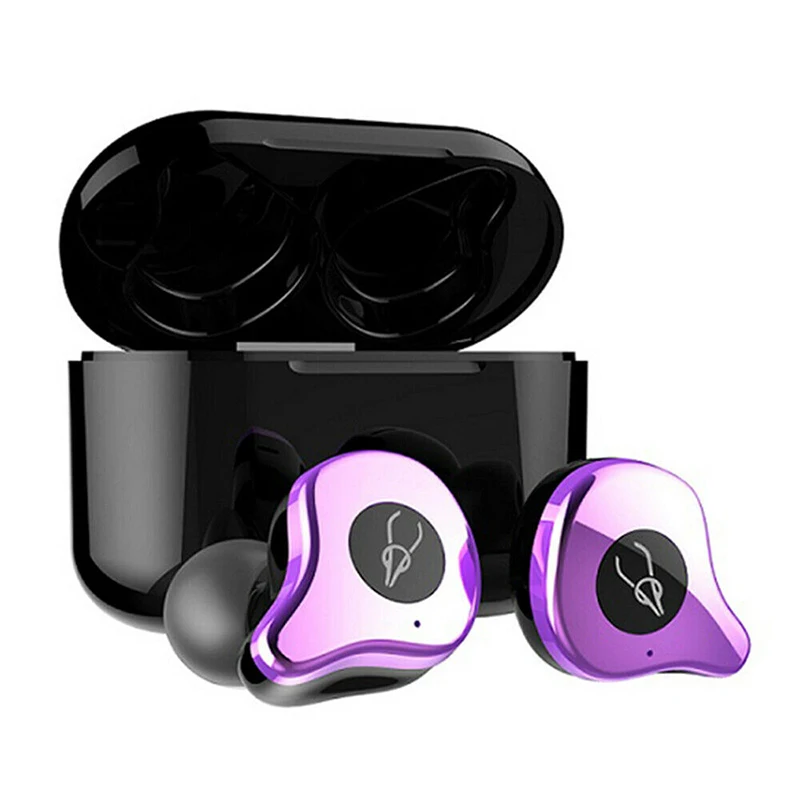 Purple Earphone VTIN E12 TWS Earphone Bluetooth 5.0 Wireless Earphones Stereo Sound Waterproof Earbud With Microphone 6H Playtime For Smartphone - Цвет: Purple Earphone