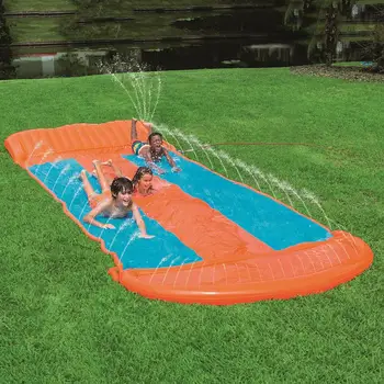

2020 New Inflatable Water Slide Double Racer Pool Kids Summer Park Backyard Play Fun Outdoor Splash Slip Slide Wave Rider