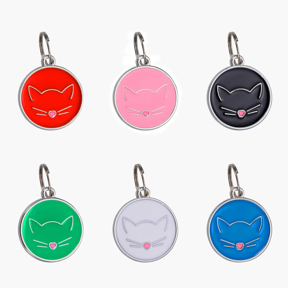 Customizable Pet ID Tag Personalized Dog Collar Pendant Cat Face Tags Engraved Puppy Kitten Name Plate Accessories Anti-lost❤Personalized Customized Anti-lost Pet Tag Collar Pendant Drip Alloy Pendant Leash Puppy Keyring Accessories Cat Dog Jewelry ❤PRODUCT DESCRIPTION