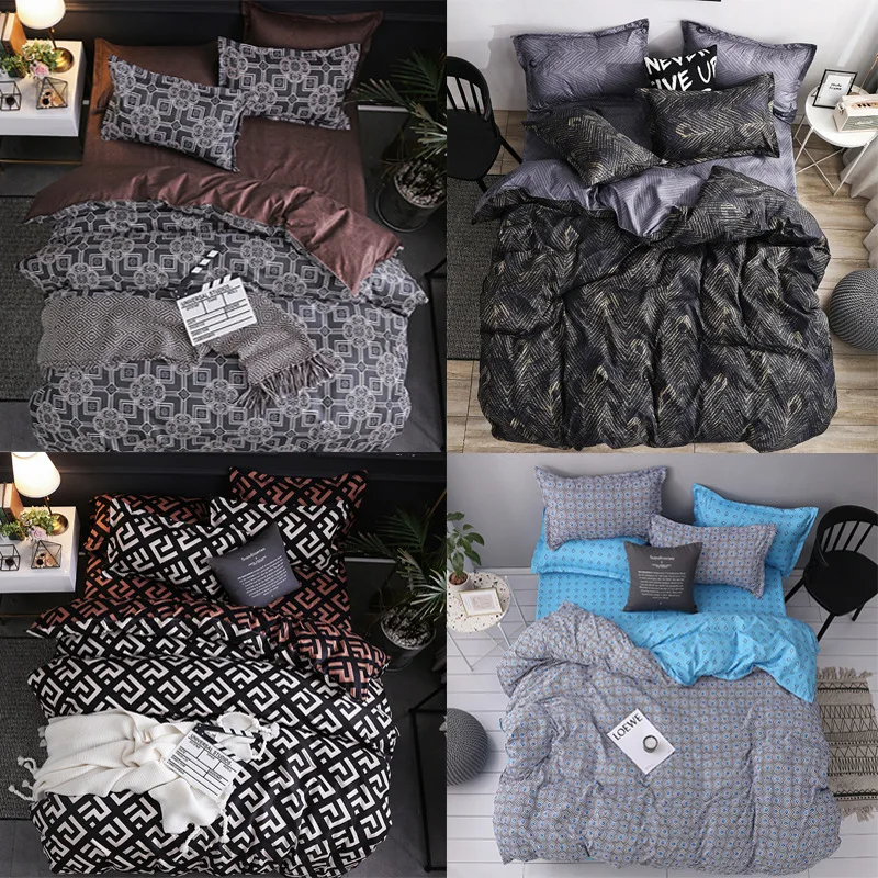 

High-end Geometric Pattern Duvet Cover King Size Home Textile Luxury Bedding Set High Quality Queen Bed Comforter Set Bed Linen