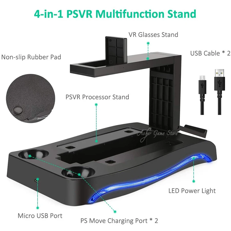 Skywin VR Charging Stand - PSVR Charging Stand to Showcase, Display, and  Charge your PS5 VR (PS5 Controller)