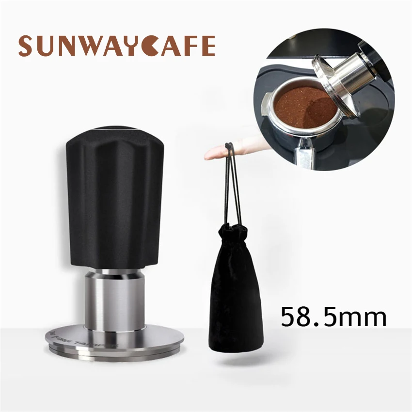 

58.5mm Coffee Tamper Stainless Steel Press Flat Base Fixed Force Powder Hammer Hand Press Barista Coffee Accessories