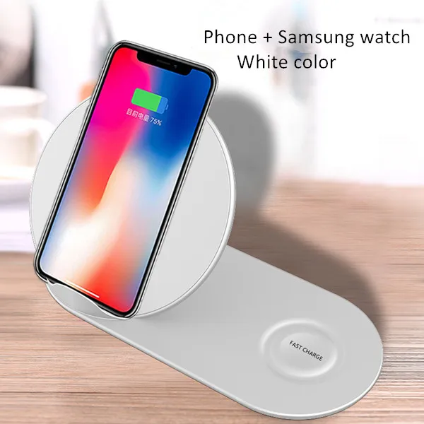 phone samsung watch Qi Беспроводное зарядное устройство для samsung Watch S8 Note 9 телефон быстрая Беспроводная зарядка держатель для iPhone X XS MAX 8 plus для Apple Watch - Цвет: phone samsung watch