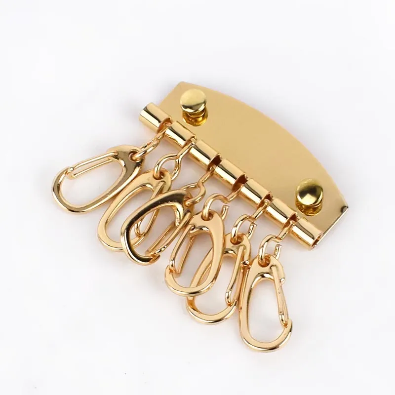 gold 4 шт., 6 крючков, металлические, для шитья ключей, держатели для колец, металлические изделия, сделай сам, кошелек, сумка, ручная работа, для шитья, кожаный брелок, кольцо, застежка-крючок - Цвет: gold