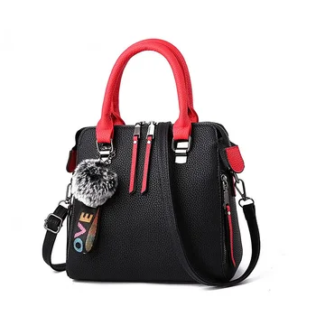 

New Autumn Women PU Leather Handbags Women Messenger Bag Fur Crossbody Flap Female Shoulder Bag Solid Color Handbags