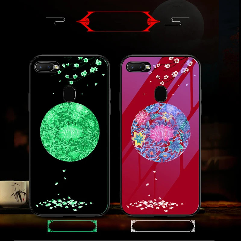 Case For Vivo X27 Y17 12 15 2019 V15 17 Neo S1 Cover Chinese Tide Luminous With Blue Glass | Мобильные телефоны и
