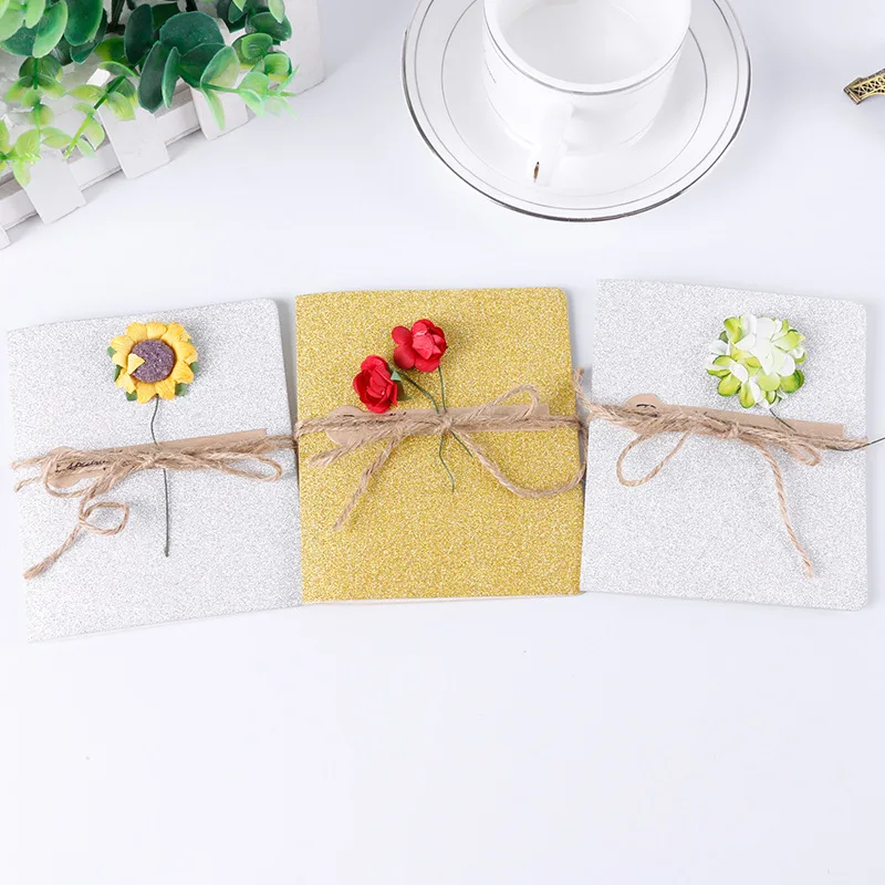 Creative DIY Vintage kraft paper hand-dried flower greeting card Thanksgiving small for Mid-Autumn Festival | Дом и сад
