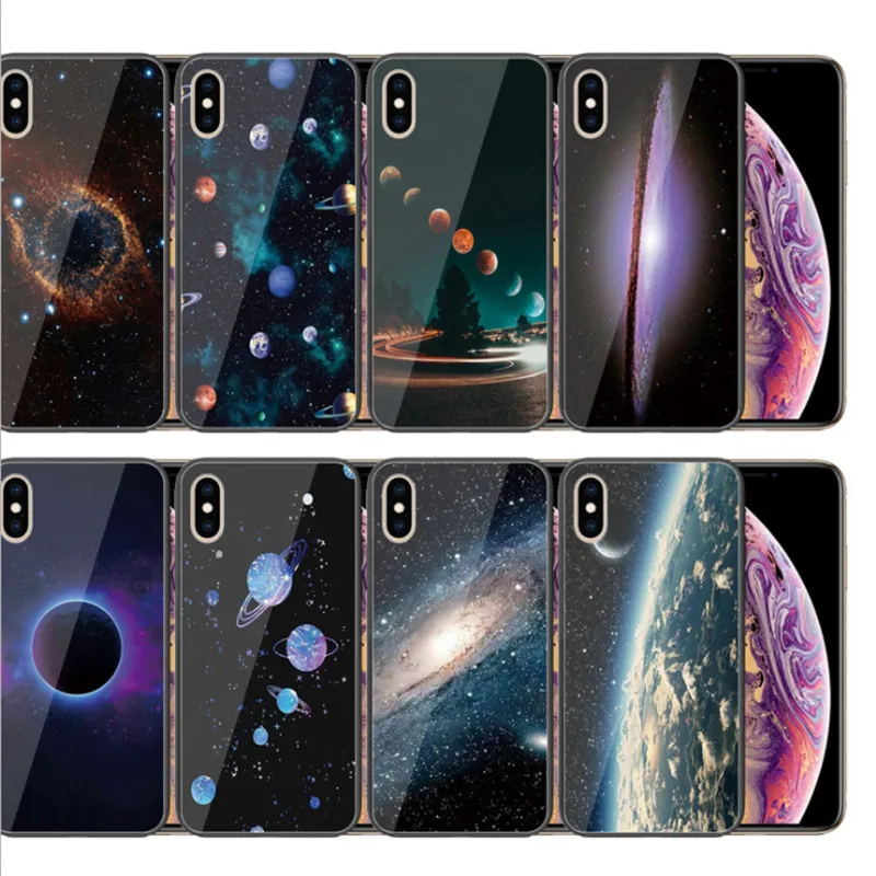 Чехол из закаленного стекла для iPhone 8 7 6 6S Plus роскошный силиконовый чехол с 3D