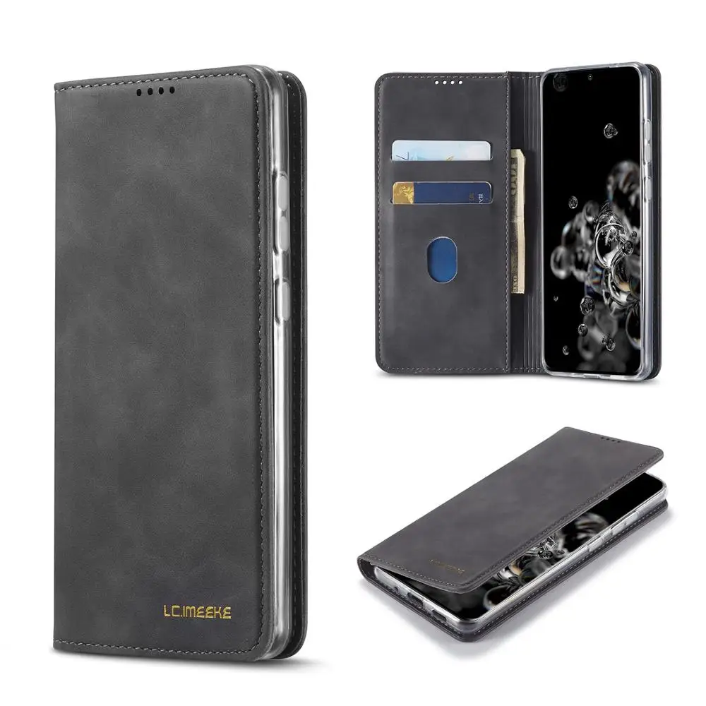 

For Samsung Galaxy S20 Ultra Case Magnetic Flip tpu+Leather Wallet Case Cover For Samsung Galaxy S8 S9 S10 Plus S10E